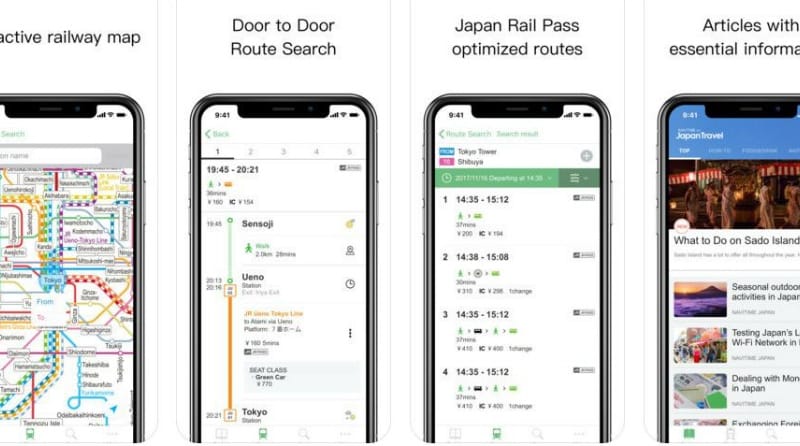 NAVITIME for Japan Travel 利用イメージ：App Storeより